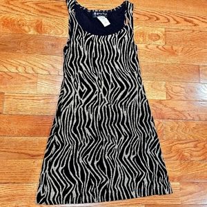 All That Jazz Black & Gold Midi Dress (Size M)